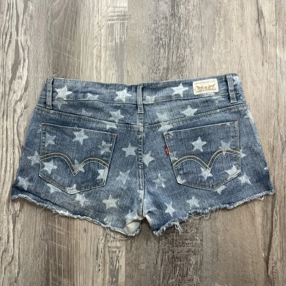 Levis Jean Shorts Shorty Short Low Rise Star American Juniors Size 7